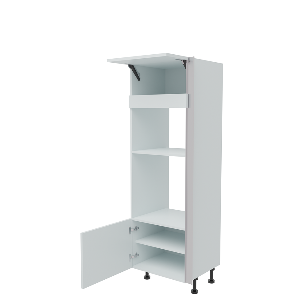 600mm True Handleless Tall Single Oven & Microwave Oven Housing - LH Hinge (Low) Denia W