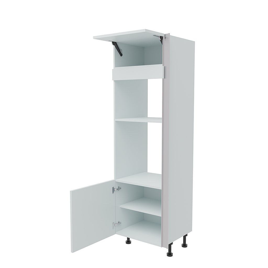 600mm True Handleless Tall Single Oven & Microwave Oven Housing - LH Hinge (Medium) Denia W