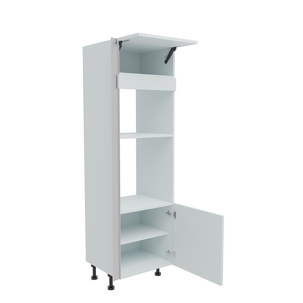 600mm True Handleless Tall Single Oven & Microwave Oven Housing - RH Hinge (Medium) Denia W