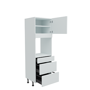 600mm Tall Single Oven Housing with 3 x Drawers (Low) Treviso W