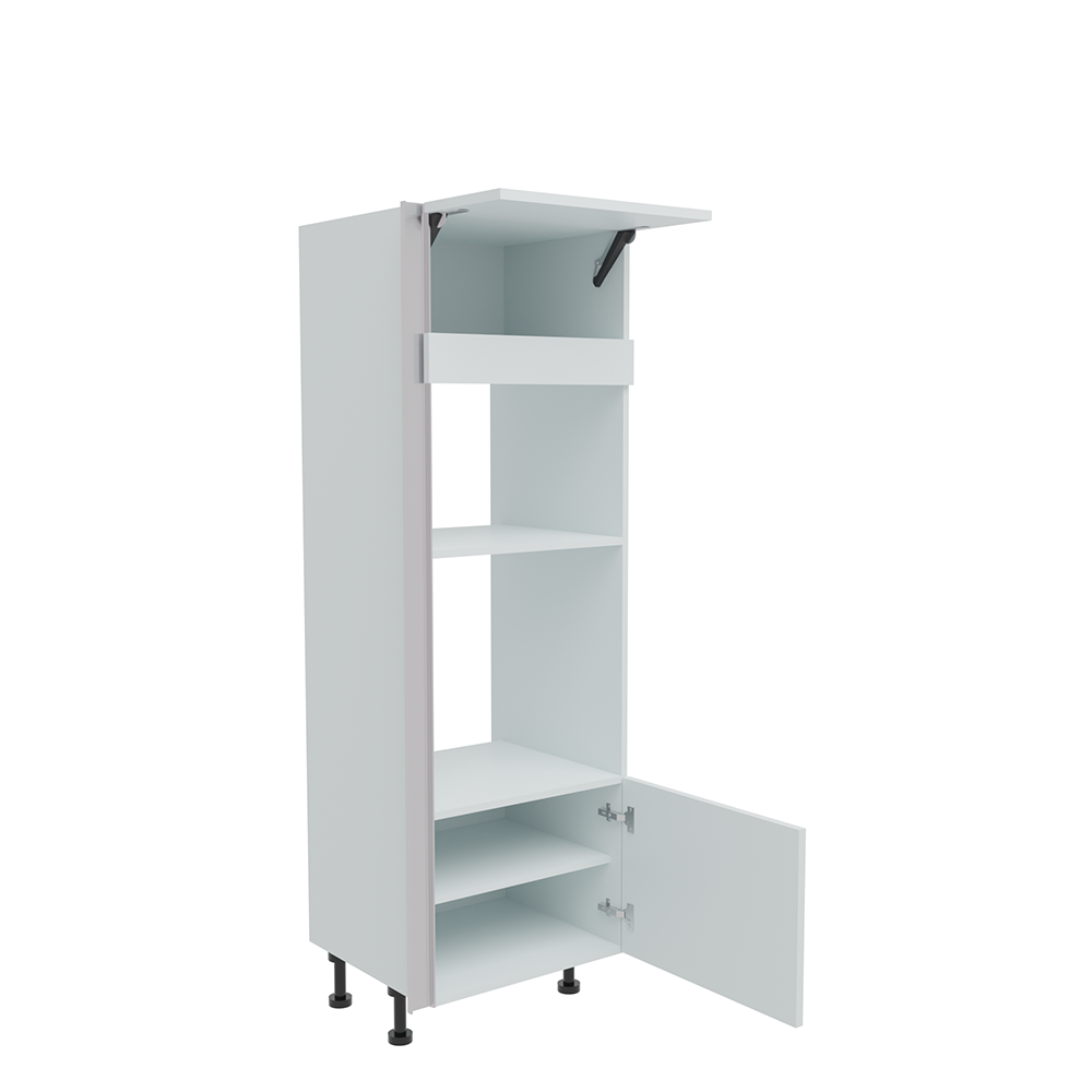 600mm True Handleless Tall Single Oven & Microwave Oven Housing - RH Hinge (Low) Liscio W
