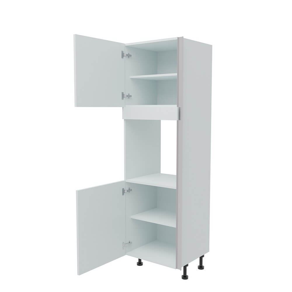 600mm True Handleless Tall Single Oven Housing - LH Hinge (Medium) Liscio W