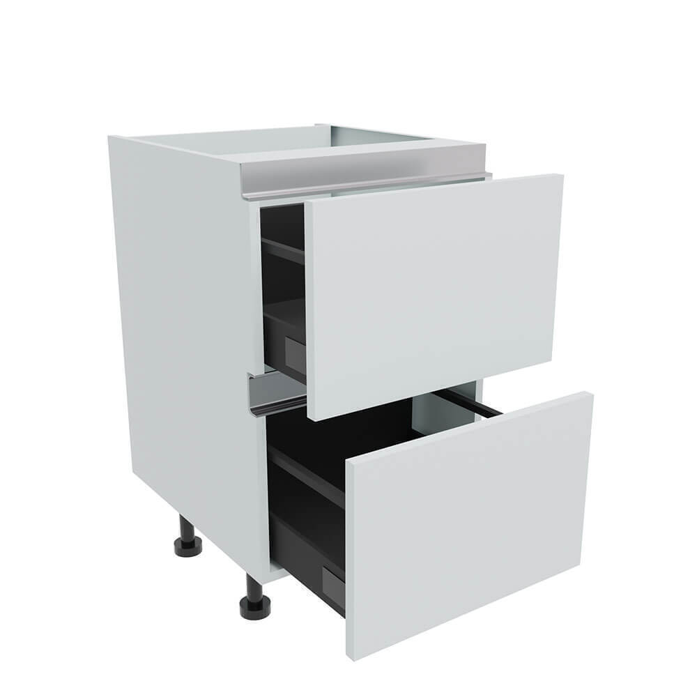 500mm True Handleless 2 Drawer Base Unit Denia W