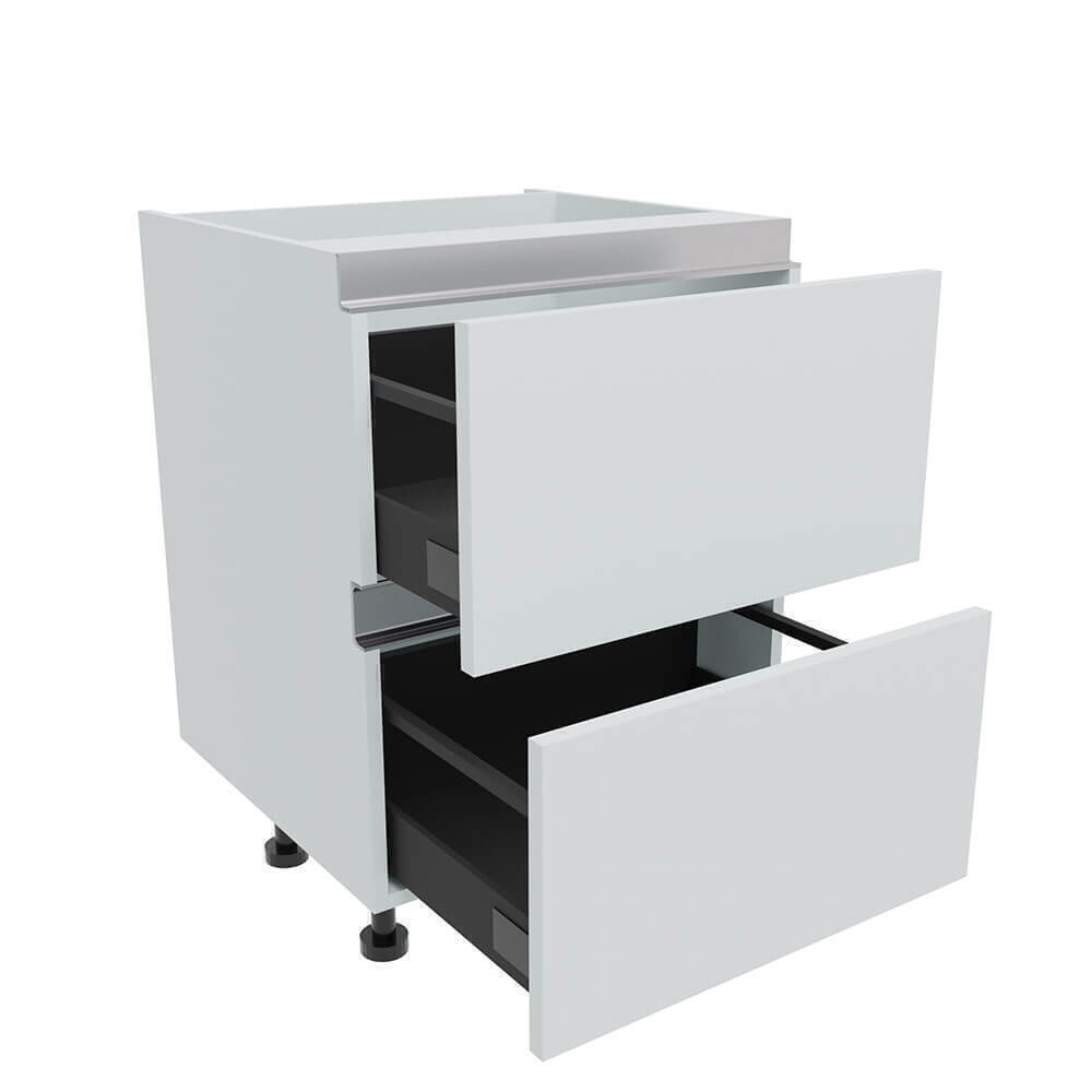 600mm True Handleless 2 Drawer Base Unit Denia W