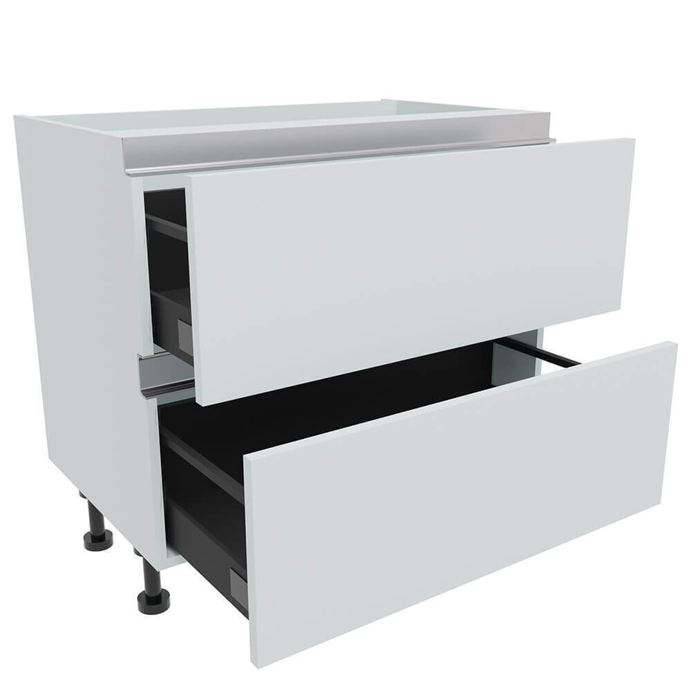 900mm True Handleless 2 Drawer Base Unit Denia W