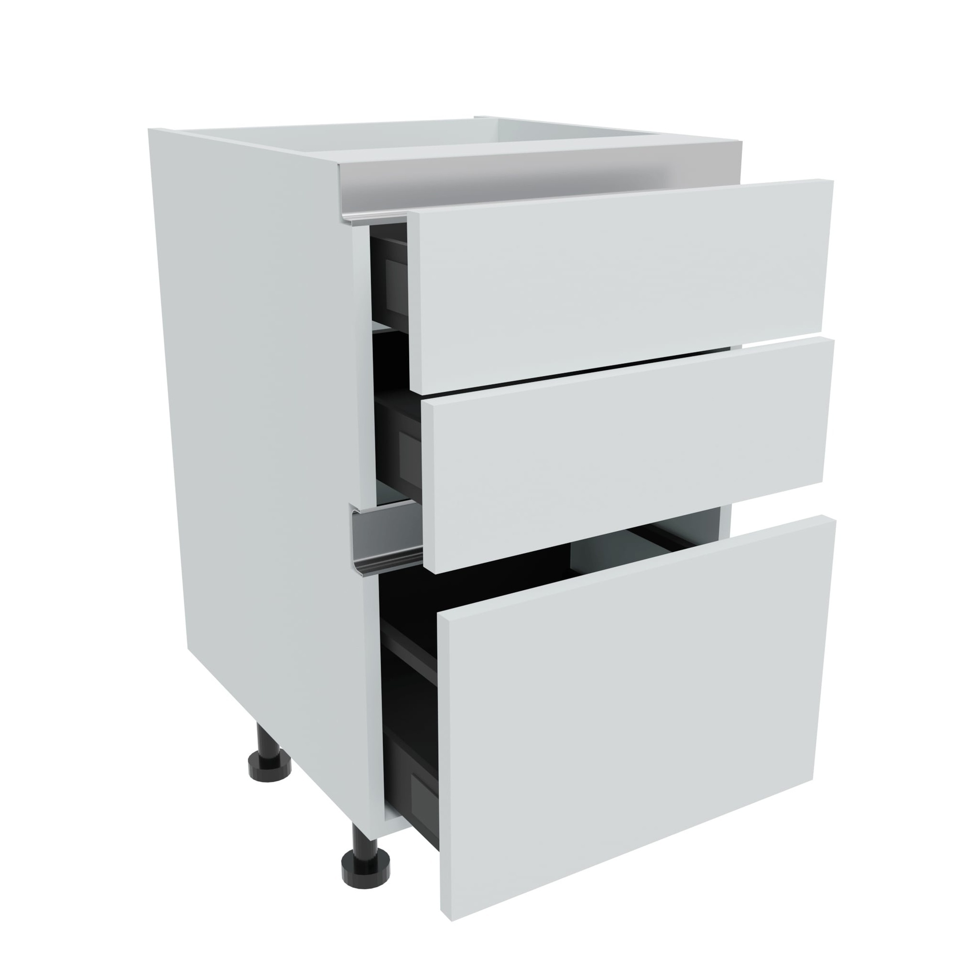 500mm True Handleless 2+1 Pan Drawer Base Unit Denia W