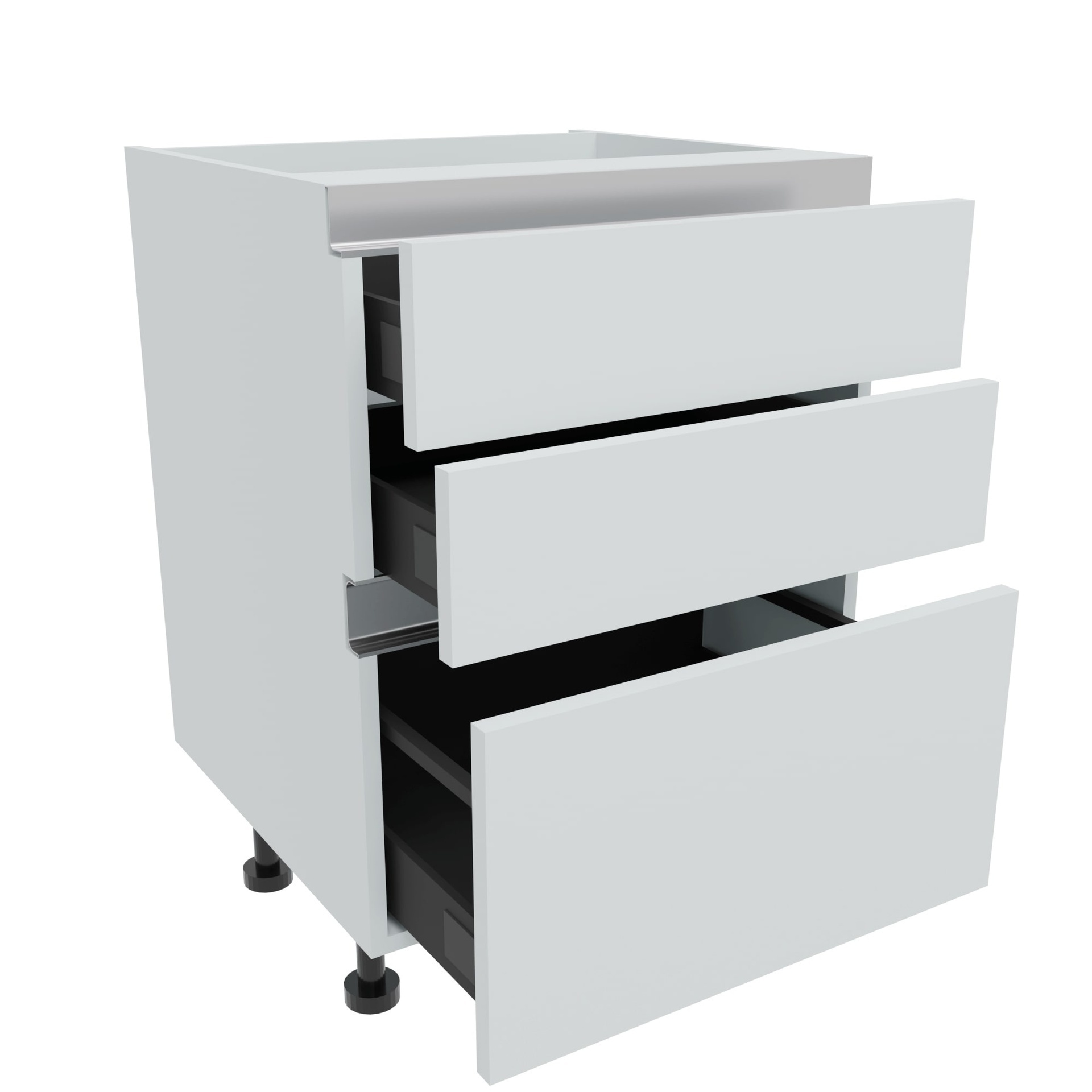 600mm True Handleless 2+1 Pan Drawer Base Unit Denia W