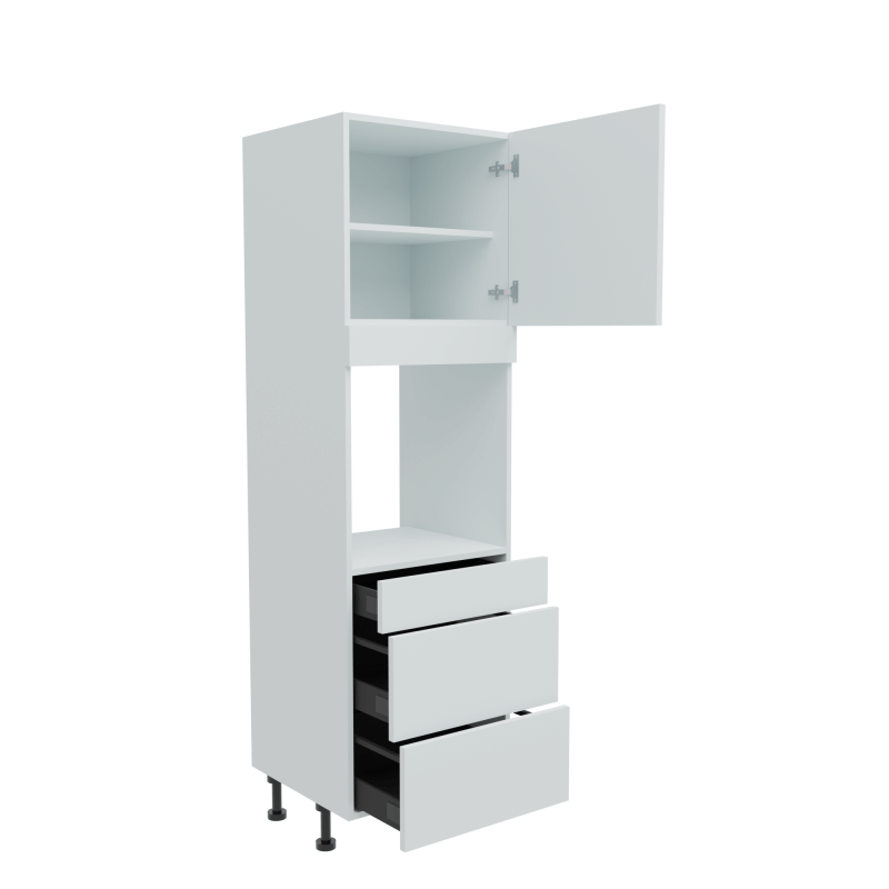 600mm Tall Single Oven Housing with 3 x Drawers (Medium) Treviso W