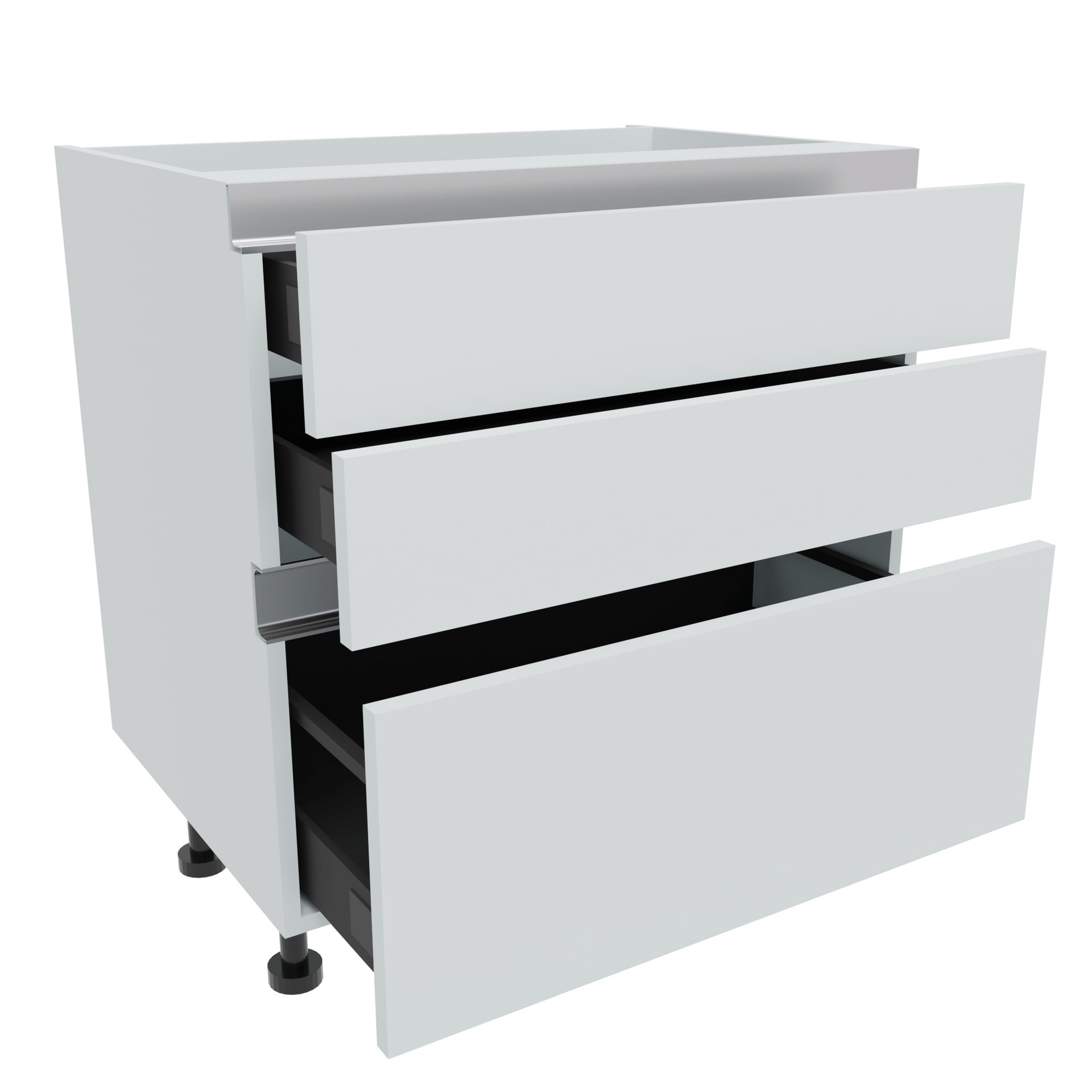 800mm True Handleless 2+1 Pan Drawer Base Unit Denia W