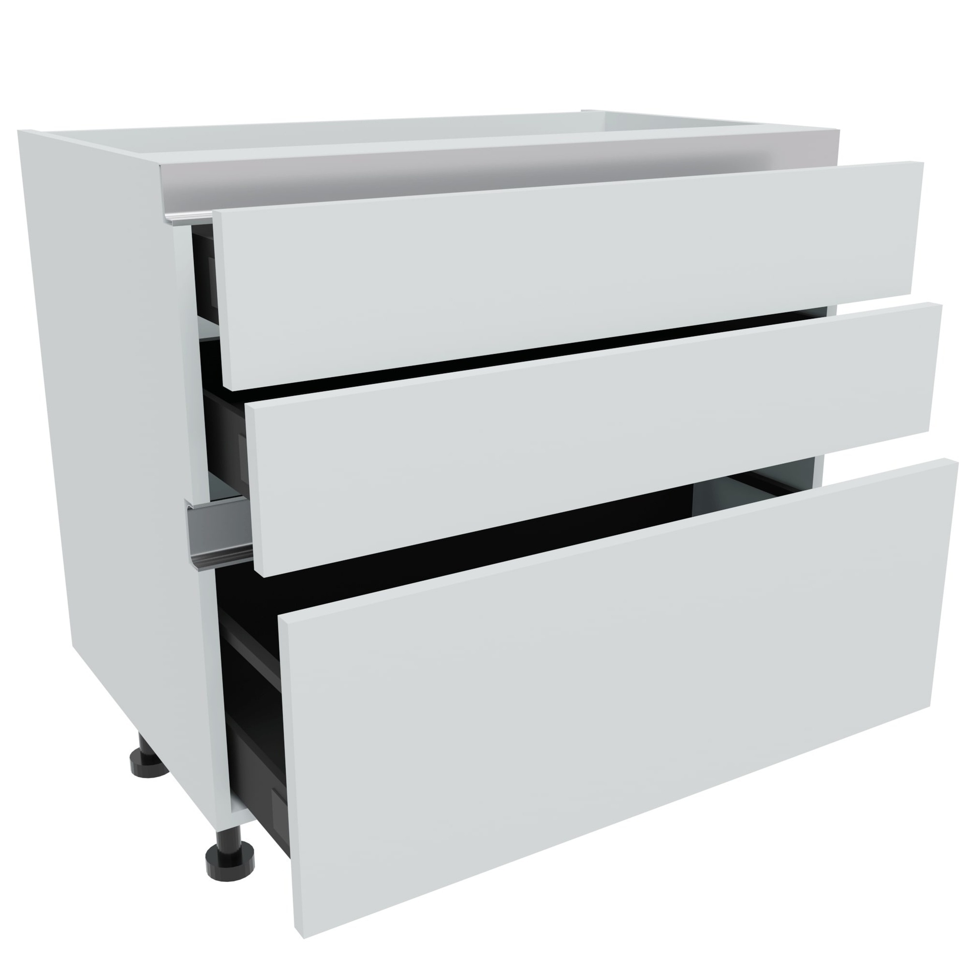 900mm True Handleless 2+1 Pan Drawer Base Unit Denia W