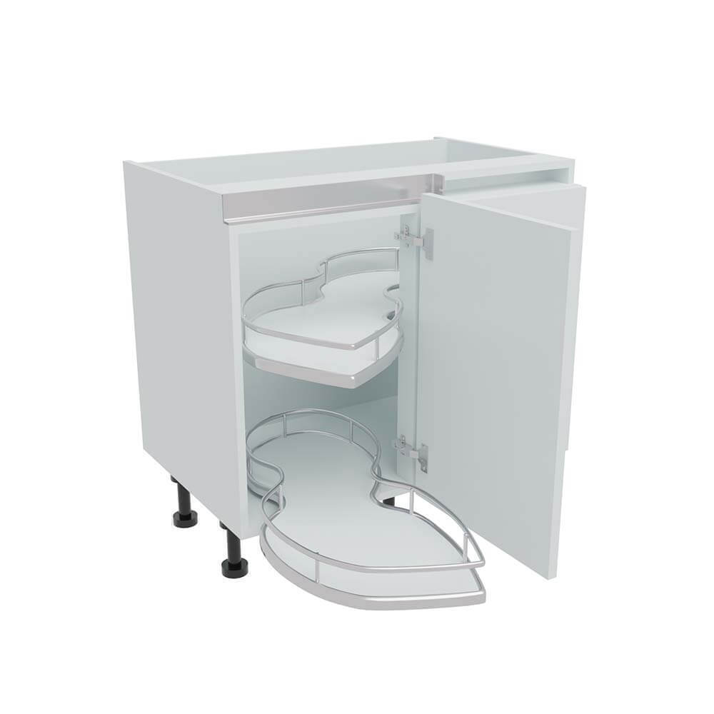 900mm True Handleless Highline Corner Base Unit - Corner Pull Out Shelving - 450mm Door (Right Blank) Denia W