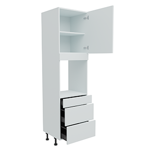 600mm Tall Single Oven Housing with 3 x Drawers (High) Treviso W